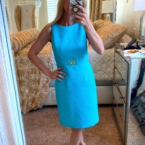 Tahari NEW Studio Easter Teal Spring Boutique A Lined Dress Size 4